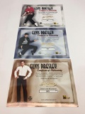 Elvis Presley 24k Gold Signature Collectible 3-card MATCHING STANDEE SET -- LE 9, 9, 9,