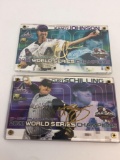 2001 MLB Johnson & Schilling World Series Co-MVP's 24k Gold Signature Cards- Production Proofs