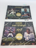 NFL 1993 QBs Dan Marino & Bob Griese Spectrum 24k Gold Signature Tribute Sheets - 2 sheets - LE