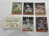 Spectrum 1993 Diamond Club Yastrzemski, Doerr, Tiant, Evans, Lynn 24k Gold Signature 5-Card Set