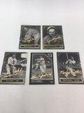 1993 Spectrum Ruth, Gehrig, Cobb, Dean, Hornsby 24k Gold Signature Cards - Set of 5 Cards