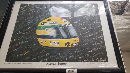 framed signed poster ayrton senna 118 of 350 ...Location: Front Shop