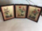 Lot of 3 East Asian Shadowboxes 8x11in
