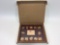 1984 Olympics Coca-Cola Santa Clause Commemorative Pin Set in Original Box 9x12in
