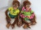 Set of 2 Lifelike Poseable Baby Orangutan Dolls - Each roughly 20in tall