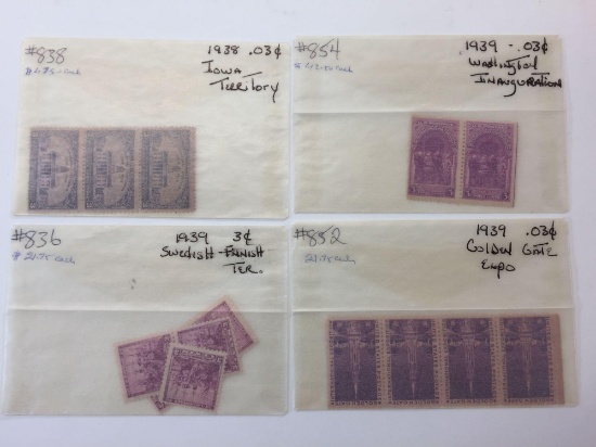 Assorted US Postage Stamps 1938-1939