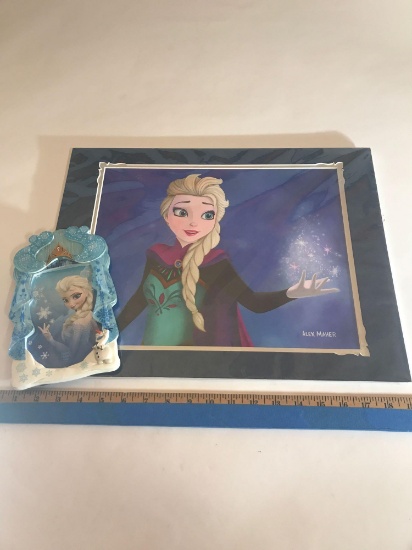 Disney Elsa Frozen Lithograph Picture Frame 2 Units