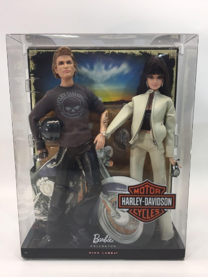 Barbie Harley - Davidson Barbie and Ken Doll Gift Set in Original Box 13in tall
