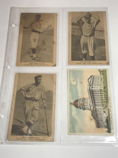 Vintage Post Cards 1919 Cincinnati Reds Baseball 4 Units
