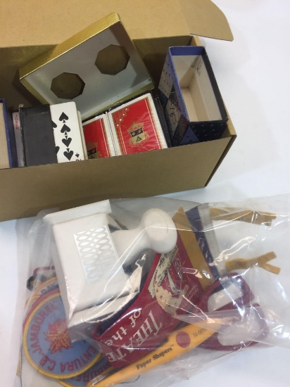 Lot of Playing Cards and Miscellaneous fabric equipment
