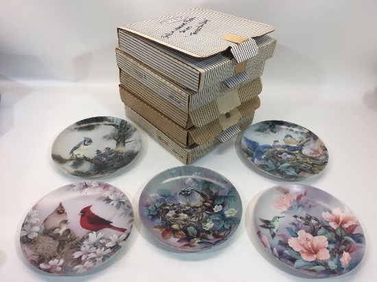 W.S. George Pottery Co. Complete Natures Poetry Series of 5 Limited Edition Ceramic Plates