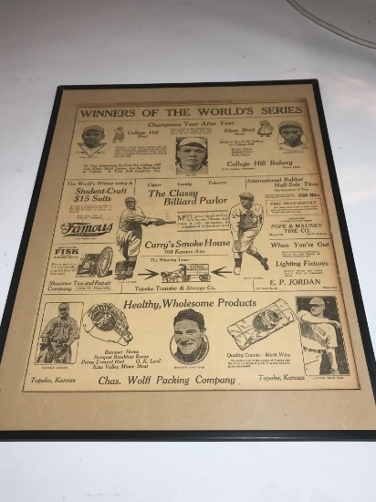 1916 Newspaper Ad Boston Red Sox World Champs Babe Ruth