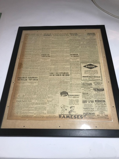 1920 Newspaper Babe Ruth Sold To The Yankees