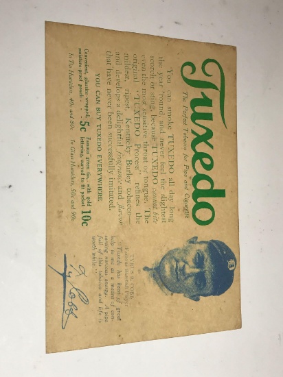 1910s-1920s Ty Cobb Tuxedo Tobacco Advertising