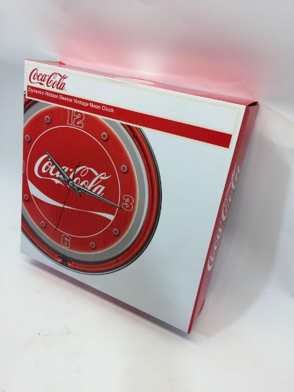 Coca-Cola Dynamic Ribbon Device Vintage Neon Clock - New in Box