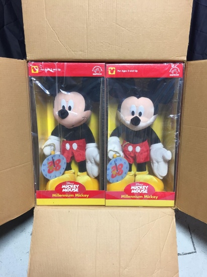 2 Mickey Mouse Plush Dolls - New in Box 2ft Tall