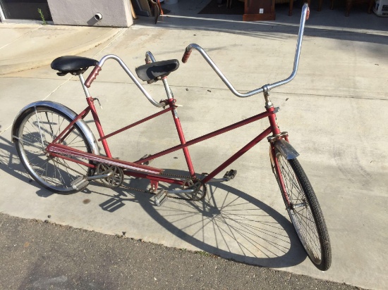 Vintage Huffy Daisy Daisy Tandem Bicycle - 64in Wheelbase - 26in Tire