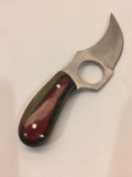 Stainless Steel Karambit Knife w/ Leather Sheath - Overall Length 6in, Blade 3.5in, Handle 2.5in