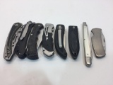 Lot of 8 Stainless Steel Folding Knives