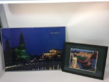 2 Pieces of Framed Artwork - Dresden 33in x 23in - Chips 20in x 16in