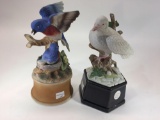 2 Bird Statuettes w/ Music Boxes