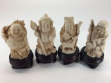 Sent of 4 Buddha figurines 4 inches tall