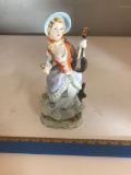 Porcelain Figure Lady Holding Guitar