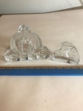 Disney Glass Figures Cinderella Little Mermaid 2 Units