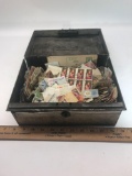 Metal Box Full of Vintage Stamps