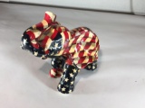 Ceramic American flag elephant 9 inches long