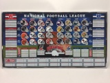 Framed NFL Whiteboard Win/Loss Tracker w/ Movable Team Magnets 32x17in