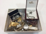 Box of Costume Jewelry and Watches