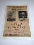 1938 Boxing Joe Lewis Max Schmeling Championship Match Advertising