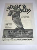 Babe Ruth 1927 Movie Poster Babe Comes Home