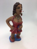 Original Handmade Clay Figurine by Mexican Artist Josefina Aguilar - 11in Tall