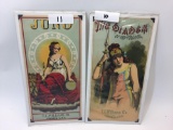 Set of 2 Vintage T.C. Williams Co. Tobacco Label Lithographs - A.Hoen & Co. - Each 8x14.5in