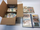 Collection of Hundreds of Foreign & Domestic Stamps - Loose & In Albums