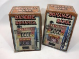 Lot of 2 Bonanza Bank Slot Slot Machines in Original Packaging - Untested