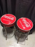 2 Coca-Cola Stools 3.5ft Tall