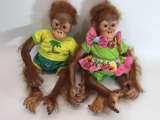 Set of 2 Lifelike Poseable Baby Orangutan Dolls - Each roughly 20in tall