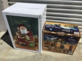 Large Christmas Decorations, Nativity Scene, Santa Sitting in Chair in original packaging 31x23x19