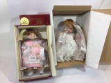 2 Precious Heirloom Dolls from The Fayzah Spanos Collection In Original Packaging 20in & 19in Tall