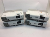 Lot of 4 Epson LCD Projectors - Model H565A - Each 13.5in Wide