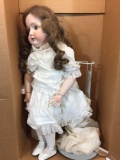 Porcelain Doll 26in Tall w/ Stand