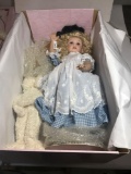 Alice in Wonderland Porcelain Doll by Linda Rick, The Doll Maker - In Original Box 27x16x10in