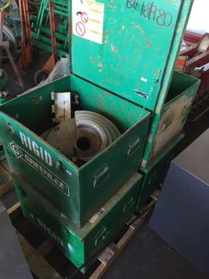 Greenlee Pipe Bending Wheels in Storage Boxes 4 Units 555 shoes