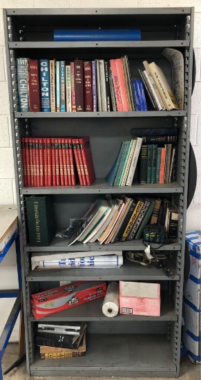 Bookshelf Cabinet with Vintage Car Books
