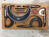 Lot of 4 Outside Micrometers, Craftsmen, Central Tool Co., etc