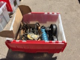 Bin of Tools, Wheels, etc