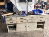 Work Benches with shelves and contents